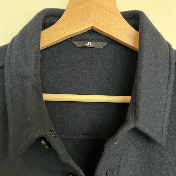 Men’s J.Lindeberg Navy Wool Overshirt - Picture 2 of 7